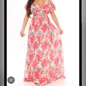 Tropical chiffon dress